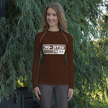Womens Long Sleeve BJJ Rash Guard - Jiu-Jitsu 006 - Chocolate BJJ Exclusive Jiu-Jitsu Long Sleeve Rash Guard Womens