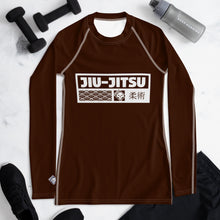 Womens Long Sleeve BJJ Rash Guard - Jiu-Jitsu 006 - Chocolate BJJ Exclusive Jiu-Jitsu Long Sleeve Rash Guard Womens