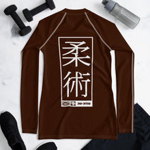 Womens Long Sleeve BJJ Rash Guard - Jiu-Jitsu 006 - Chocolate BJJ Exclusive Jiu-Jitsu Long Sleeve Rash Guard Womens