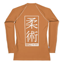 Womens Long Sleeve BJJ Rash Guard - Jiu-Jitsu 007 - Raw Sienna BJJ Exclusive Jiu-Jitsu Long Sleeve Rash Guard Womens