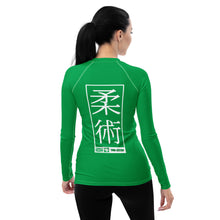 Womens Long Sleeve BJJ Rash Guard - Jiu-Jitsu 009 - Jade BJJ Exclusive Jiu-Jitsu Long Sleeve Rash Guard Womens