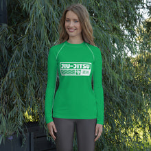 Womens Long Sleeve BJJ Rash Guard - Jiu-Jitsu 009 - Jade BJJ Exclusive Jiu-Jitsu Long Sleeve Rash Guard Womens