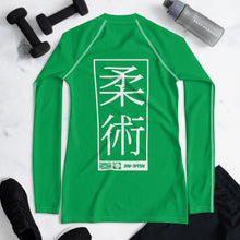 Womens Long Sleeve BJJ Rash Guard - Jiu-Jitsu 009 - Jade BJJ Exclusive Jiu-Jitsu Long Sleeve Rash Guard Womens