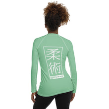 Womens Long Sleeve BJJ Rash Guard - Jiu-Jitsu 010 - Vista Blue BJJ Exclusive Jiu-Jitsu Long Sleeve Rash Guard Womens