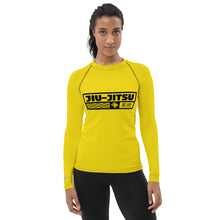 Womens Long Sleeve BJJ Rash Guard - Jiu-Jitsu 017 - Golden Sun BJJ Exclusive Jiu-Jitsu Long Sleeve Rash Guard Womens