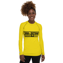Womens Long Sleeve BJJ Rash Guard - Jiu-Jitsu 017 - Golden Sun BJJ Exclusive Jiu-Jitsu Long Sleeve Rash Guard Womens