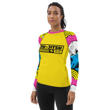 Womens Long Sleeve BJJ Rash Guard - Jiu-Jitsu 018 - Mt Fuji - 001 Exclusive Jiu-Jitsu Long Sleeve Mt Fuji Rash Guard Womens
