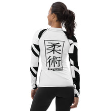 Womens Long Sleeve BJJ Rash Guard - Jiu-Jitsu 021 - Houndstooth 001 Blanc Exclusive Houndstooth Jiu-Jitsu Long Sleeve Rash Guard Womens