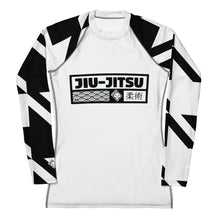 Womens Long Sleeve BJJ Rash Guard - Jiu-Jitsu 021 - Houndstooth 001 Blanc Exclusive Houndstooth Jiu-Jitsu Long Sleeve Rash Guard Womens