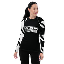 Womens Long Sleeve BJJ Rash Guard - Jiu-Jitsu 022 - Houndstooth 002 Noir Exclusive Houndstooth Jiu-Jitsu Long Sleeve Rash Guard Womens
