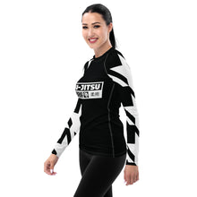 Womens Long Sleeve BJJ Rash Guard - Jiu-Jitsu 022 - Houndstooth 002 Noir Exclusive Houndstooth Jiu-Jitsu Long Sleeve Rash Guard Womens