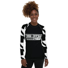 Womens Long Sleeve BJJ Rash Guard - Jiu-Jitsu 022 - Houndstooth 002 Noir Exclusive Houndstooth Jiu-Jitsu Long Sleeve Rash Guard Womens