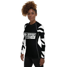 Womens Long Sleeve BJJ Rash Guard - Jiu-Jitsu 022 - Houndstooth 002 Noir Exclusive Houndstooth Jiu-Jitsu Long Sleeve Rash Guard Womens