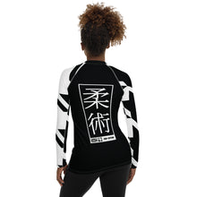 Womens Long Sleeve BJJ Rash Guard - Jiu-Jitsu 022 - Houndstooth 002 Noir Exclusive Houndstooth Jiu-Jitsu Long Sleeve Rash Guard Womens