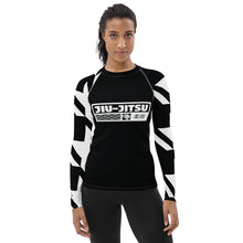 Womens Long Sleeve BJJ Rash Guard - Jiu-Jitsu 022 - Houndstooth 002 Noir Exclusive Houndstooth Jiu-Jitsu Long Sleeve Rash Guard Womens