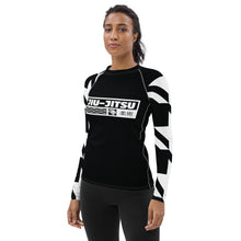 Womens Long Sleeve BJJ Rash Guard - Jiu-Jitsu 022 - Houndstooth 002 Noir Exclusive Houndstooth Jiu-Jitsu Long Sleeve Rash Guard Womens