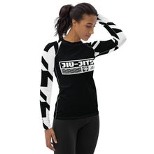 Womens Long Sleeve BJJ Rash Guard - Jiu-Jitsu 022 - Houndstooth 002 Noir Exclusive Houndstooth Jiu-Jitsu Long Sleeve Rash Guard Womens