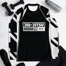 Womens Long Sleeve BJJ Rash Guard - Jiu-Jitsu 022 - Houndstooth 002 Noir Exclusive Houndstooth Jiu-Jitsu Long Sleeve Rash Guard Womens