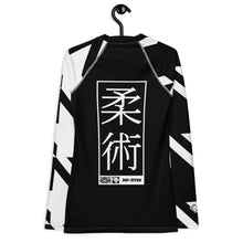 Womens Long Sleeve BJJ Rash Guard - Jiu-Jitsu 022 - Houndstooth 002 Noir Exclusive Houndstooth Jiu-Jitsu Long Sleeve Rash Guard Womens