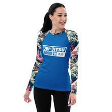 Womens Long Sleeve BJJ Rash Guard - Jiu-Jitsu 024 - The Great Wave Off Kanagawa 001 Exclusive Great Wave Jiu-Jitsu Kanagawa Long Sleeve Rash Guard Womens