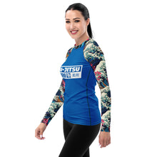 Womens Long Sleeve BJJ Rash Guard - Jiu-Jitsu 024 - The Great Wave Off Kanagawa 001 Exclusive Great Wave Jiu-Jitsu Kanagawa Long Sleeve Rash Guard Womens