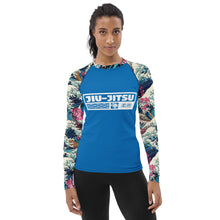 Womens Long Sleeve BJJ Rash Guard - Jiu-Jitsu 024 - The Great Wave Off Kanagawa 001 Exclusive Great Wave Jiu-Jitsu Kanagawa Long Sleeve Rash Guard Womens