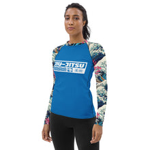Womens Long Sleeve BJJ Rash Guard - Jiu-Jitsu 024 - The Great Wave Off Kanagawa 001 Exclusive Great Wave Jiu-Jitsu Kanagawa Long Sleeve Rash Guard Womens