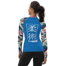Womens Long Sleeve BJJ Rash Guard - Jiu-Jitsu 024 - The Great Wave Off Kanagawa 001 Exclusive Great Wave Jiu-Jitsu Kanagawa Long Sleeve Rash Guard Womens