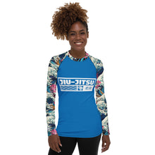 Womens Long Sleeve BJJ Rash Guard - Jiu-Jitsu 024 - The Great Wave Off Kanagawa 001 Exclusive Great Wave Jiu-Jitsu Kanagawa Long Sleeve Rash Guard Womens