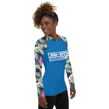 Womens Long Sleeve BJJ Rash Guard - Jiu-Jitsu 024 - The Great Wave Off Kanagawa 001 Exclusive Great Wave Jiu-Jitsu Kanagawa Long Sleeve Rash Guard Womens