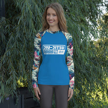 Womens Long Sleeve BJJ Rash Guard - Jiu-Jitsu 024 - The Great Wave Off Kanagawa 001 Exclusive Great Wave Jiu-Jitsu Kanagawa Long Sleeve Rash Guard Womens