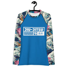 Womens Long Sleeve BJJ Rash Guard - Jiu-Jitsu 024 - The Great Wave Off Kanagawa 001 Exclusive Great Wave Jiu-Jitsu Kanagawa Long Sleeve Rash Guard Womens