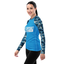 Womens Long Sleeve BJJ Rash Guard - Jiu-Jitsu 025 - Tempest 003 Exclusive Great Wave Jiu-Jitsu Kanagawa Long Sleeve Rash Guard Womens