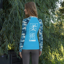Womens Long Sleeve BJJ Rash Guard - Jiu-Jitsu 025 - Tempest 003 Exclusive Great Wave Jiu-Jitsu Kanagawa Long Sleeve Rash Guard Womens