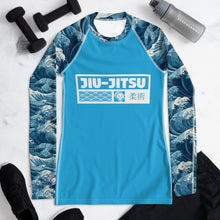 Womens Long Sleeve BJJ Rash Guard - Jiu-Jitsu 025 - Tempest 003 Exclusive Great Wave Jiu-Jitsu Kanagawa Long Sleeve Rash Guard Womens