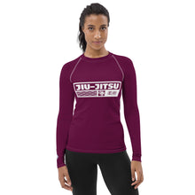 Womens Long Sleeve BJJ Rash Guard - Jiu-Jitsu 013 - Tyrian Purple BJJ Exclusive Jiu-Jitsu Long Sleeve Rash Guard Womens