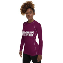 Womens Long Sleeve BJJ Rash Guard - Jiu-Jitsu 013 - Tyrian Purple BJJ Exclusive Jiu-Jitsu Long Sleeve Rash Guard Womens