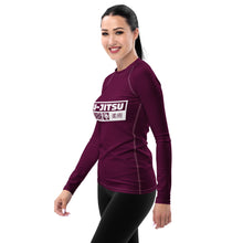 Womens Long Sleeve BJJ Rash Guard - Jiu-Jitsu 013 - Tyrian Purple BJJ Exclusive Jiu-Jitsu Long Sleeve Rash Guard Womens