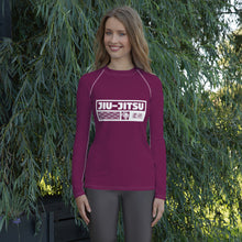 Womens Long Sleeve BJJ Rash Guard - Jiu-Jitsu 013 - Tyrian Purple BJJ Exclusive Jiu-Jitsu Long Sleeve Rash Guard Womens