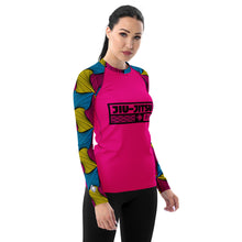 Women's Long Sleeve No Gi BJJ Rash Guard - Ankara Wax Print Rash Guard 002 Exclusive Long Sleeve Rash Guards Rashguard Womens