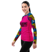 Women's Long Sleeve No Gi BJJ Rash Guard - Ankara Wax Print Rash Guard 002 Exclusive Long Sleeve Rash Guards Rashguard Womens