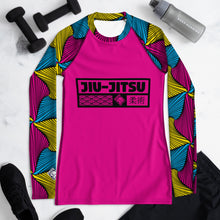 Women's Long Sleeve No Gi BJJ Rash Guard - Ankara Wax Print Rash Guard 002 Exclusive Long Sleeve Rash Guards Rashguard Womens