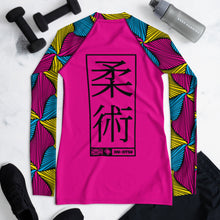 Women's Long Sleeve No Gi BJJ Rash Guard - Ankara Wax Print Rash Guard 002 Exclusive Long Sleeve Rash Guards Rashguard Womens