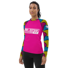Women's Long Sleeve No Gi BJJ Rash Guard - Ankara Wax Print Rash Guard 003 Exclusive Jiu-Jitsu Jiujitsu Long Sleeve Rash Guards Rashguard Womens