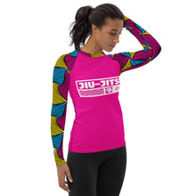 Women's Long Sleeve No Gi BJJ Rash Guard - Ankara Wax Print Rash Guard 003 Exclusive Jiu-Jitsu Jiujitsu Long Sleeve Rash Guards Rashguard Womens