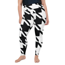 Womens Plus Size High Waist Houndstooth Yoga Pants Leggings 001 Exclusive Houndstooth Leggings Plus Size Tights Womens