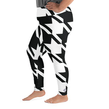 Womens Plus Size High Waist Houndstooth Yoga Pants Leggings 001 Exclusive Houndstooth Leggings Plus Size Tights Womens