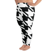 Womens Plus Size High Waist Houndstooth Yoga Pants Leggings 001 Exclusive Houndstooth Leggings Plus Size Tights Womens