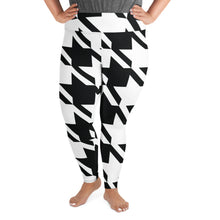 Womens Plus Size High Waist Houndstooth Yoga Pants Leggings 001 Exclusive Houndstooth Leggings Plus Size Tights Womens