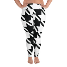 Womens Plus Size High Waist Houndstooth Yoga Pants Leggings 001 Exclusive Houndstooth Leggings Plus Size Tights Womens